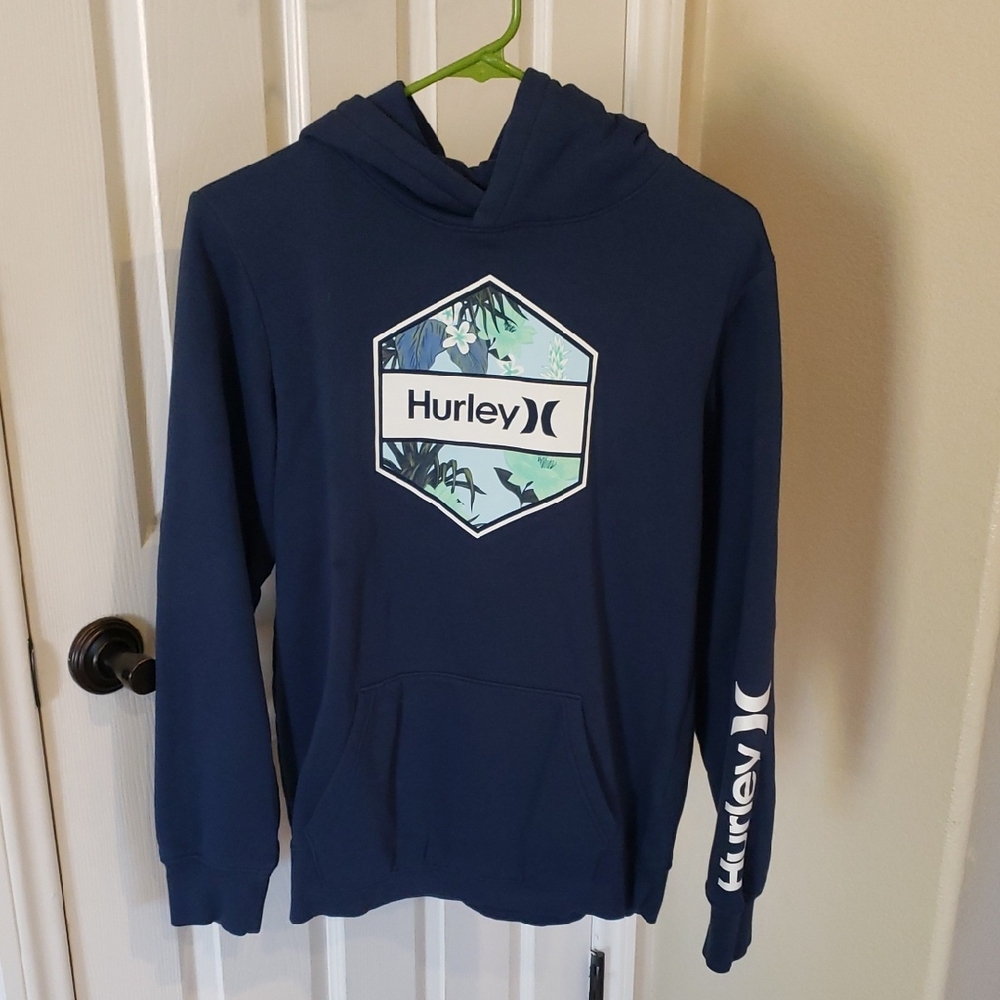 Hurley Kids Navy Hoodie with Graphic Design
